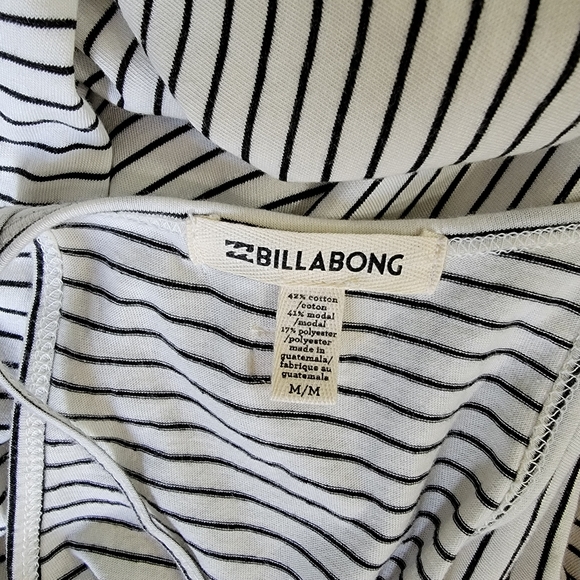 Billabong Black & White Striped Spaghetti Stripes Casual Mini Dress Size Medium - Picture 7 of 10